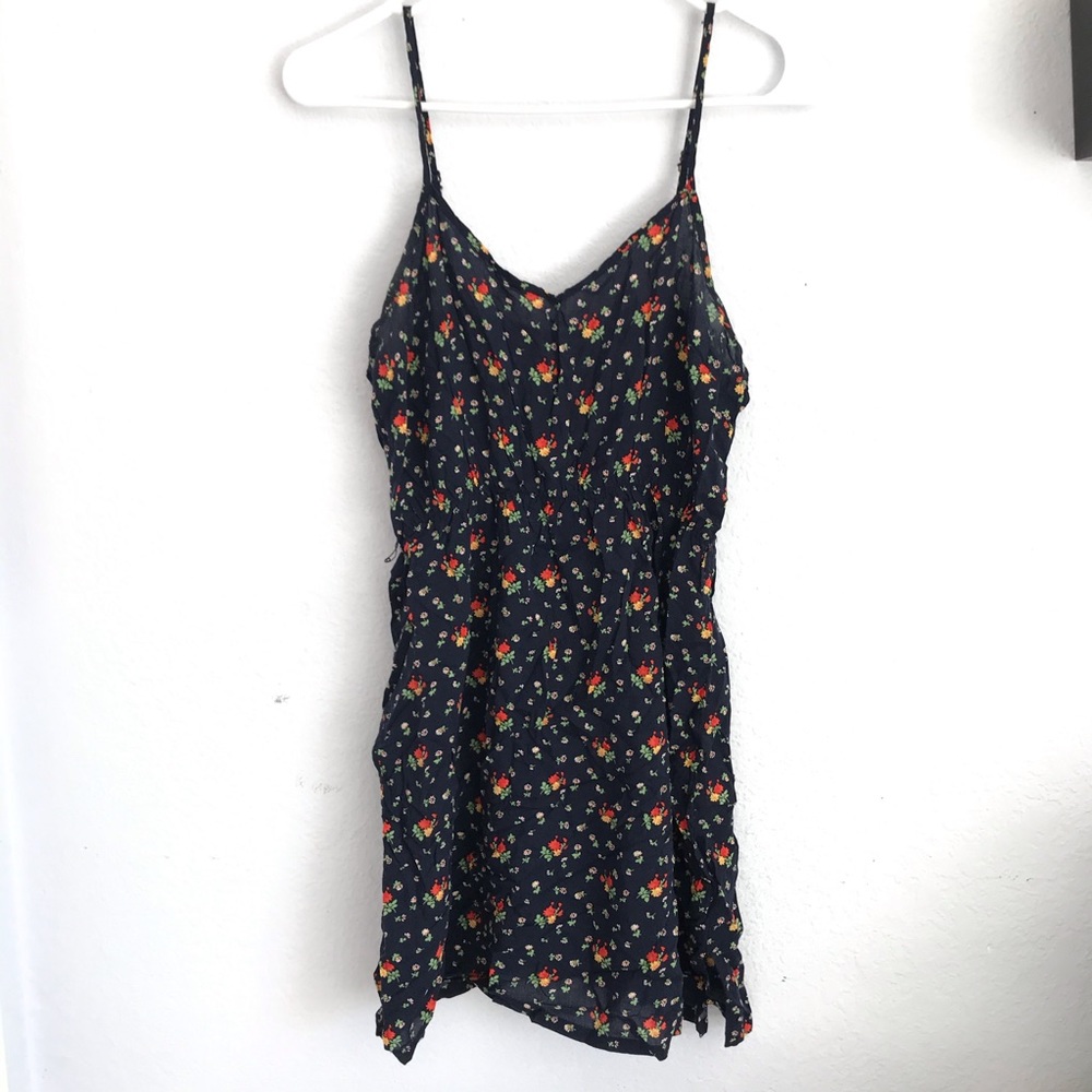 Forever 21 M blue floral tank dress
